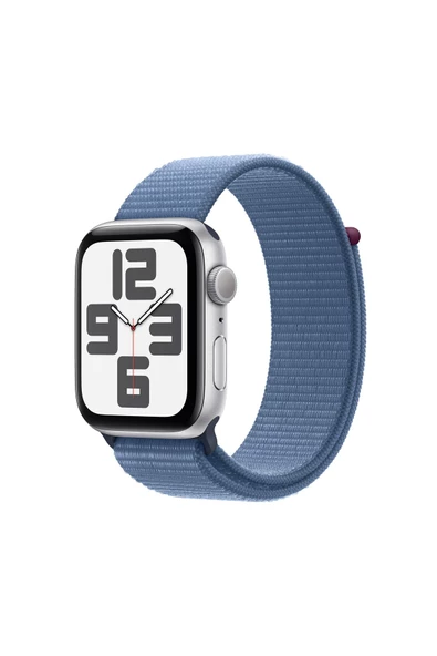Apple Watch SE GPS 44mm Gümüş Alüminyum Kasa ve Buz Mavisi Spor Loop  açık kutu ürün görseli 1