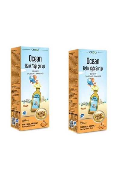 Orzax Ocean Balık Yağı Şurubu Portakal Aromalı 150ml | 2 Adet ürün görseli 1