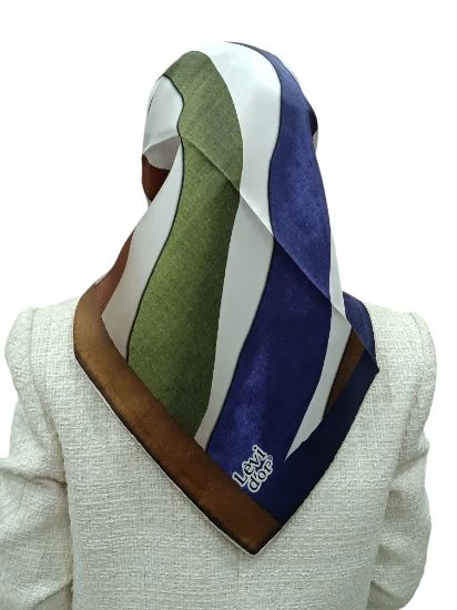 LEVİDOR İ-3815 TWİLL İPEK EŞARP - Resim 6
