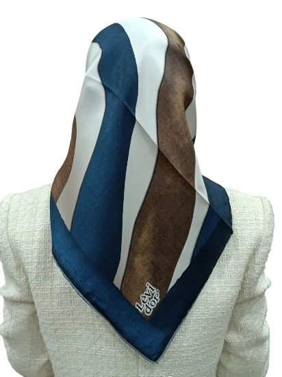 LEVİDOR İ-3815 TWİLL İPEK EŞARP - Resim 3