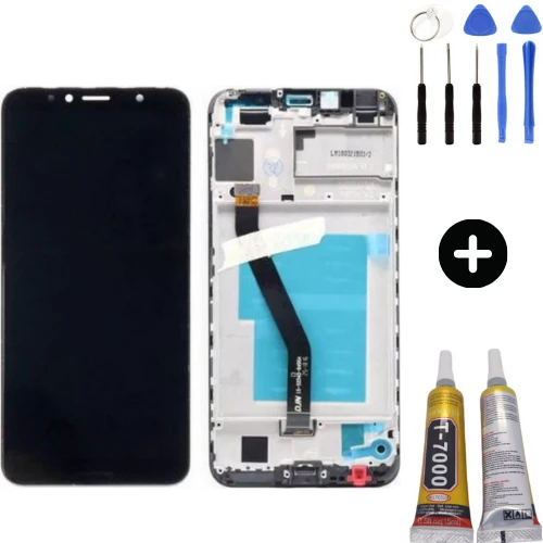TE Huawei Honor 7A Uyumlu Çıtalı HK Lcd Ekran Dokunmatik Siyah + Montaj Seti ürün görseli 1