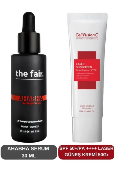 the fair. AHABHA Peeling Asit ve Laser Güneş Kremi Set ürün görseli 1