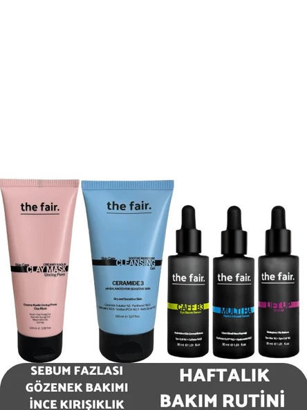 the fair. Sebum Fazlası Gözenek Bakımı İnce Kırışıklık Haftalık Bakım Rutini Set ürün görseli 1