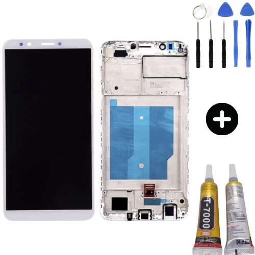 TE Huawei Y7 2018 Uyumlu Çıtalı A Kalite Lcd Ekran Dokunmatik Beyaz + Montaj Seti ürün görseli 1