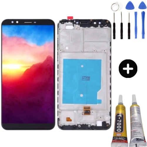 TE Huawei Y7 2018 Uyumlu Çıtalı HK Lcd Ekran Dokunmatik Siyah + Montaj Seti ürün görseli 1