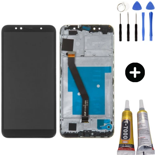 TE Huawei Y6 2018 Uyumlu Çıtalı Servis Lcd Ekran Dokunmatik Siyah+ Montaj Seti ürün görseli 1