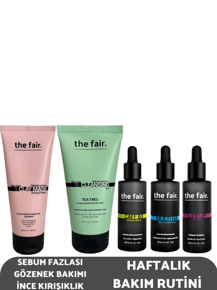the fair. Sebum Fazlası İçin Gözenek Bakımı Seti İnce Kırışıklık Haftalık Bakım Rutini Set ürün görseli 1
