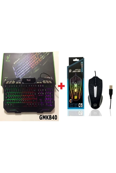 Gmkb40 Oyun Klavyesi + Platoon Pl-1618 Rgb Işıklı Gaming Usb Mouse ürün görseli 1