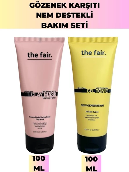 the fair. Gözenek Karşıtı Nem Destekli Bakım Seti Bakım Set Yüz Maskesi ve Jel Tonik ürün görseli 1