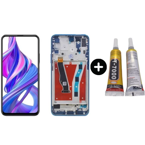 TE Huawei Y9 Prime 2019 Uyumlu Çıtalı A Kalite Lcd Ekran Dokunmatik Mavi + B7000 ürün görseli 1