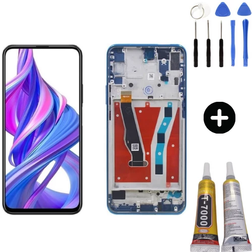 TE Huawei Y9 Prime 2019 Uyumlu Çıtalı Servis Lcd Ekran Dokunmatik Mavi + Montaj Seti ürün görseli 1