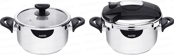 Nehir Silver Matik 4 Prç (4+7lt)Düdüklü Tencere Set - Resim 5