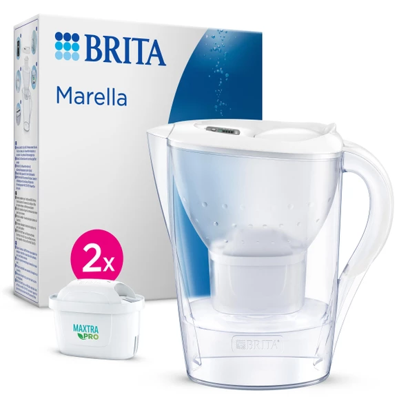 BRITA Marella Cool 2x Maxtra Pro All-In-1 Filtreli Su Arıtma Sürahisi - Beyaz ürün görseli 1