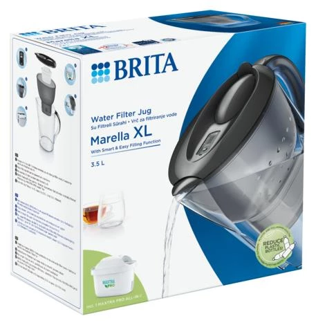 BRITA Marella XL Maxtra Pro All-In-1 Filtreli Su Arıtma Sürahisi - Grafit ürün görseli 1
