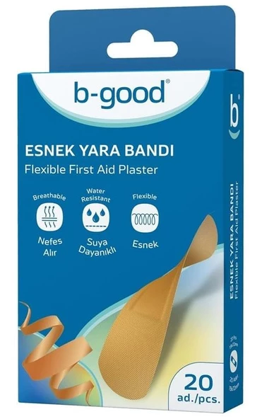 B-Good Plaster Esnek Yara Bandı 20 Adet | Suya Dayanıklı Nefes Alır ürün görseli 1