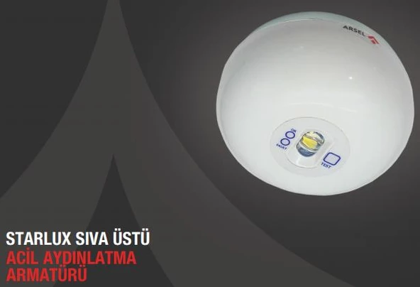 Arsel Starlux STU-103 Sıva Üstü Acil Aydınlatma Armatürü Kesintide 180 Dak. Yanan ürün görseli 1
