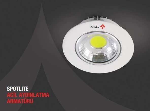 Arsel Spotlite SP-301M-5 Acil Aydınlatma Armatürü Sürekli ve Kesintide 60 Dak. Yanan 5W LED ürün görseli 1