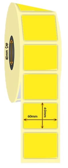 Jenbol Sarı Termal Etiket 40 mm x 60 mm 1000'li Sarım 6'lı ürün görseli 1