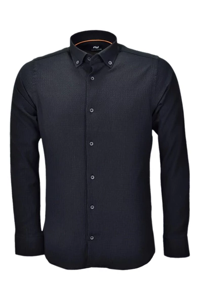 Erkek Silim Fit Spor Gofre Uzun Kol Gömlek BGL-ST03898 ürün görseli 1
