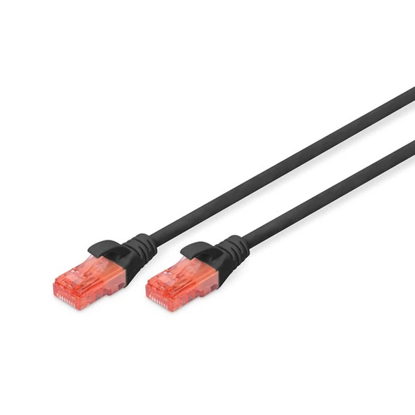 DIGITUS 1m CAT6 Utp DK-1617-010/BL Siyah Patch Kablo (10'lu Paket) ürün görseli 1