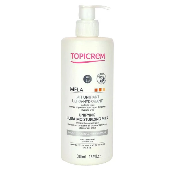Topicrem MELA Lightening Ultra Moisturizing Milk 500ml | Aydınlatıcı ve Nemlendirici Bakım Sütü ürün görseli 1