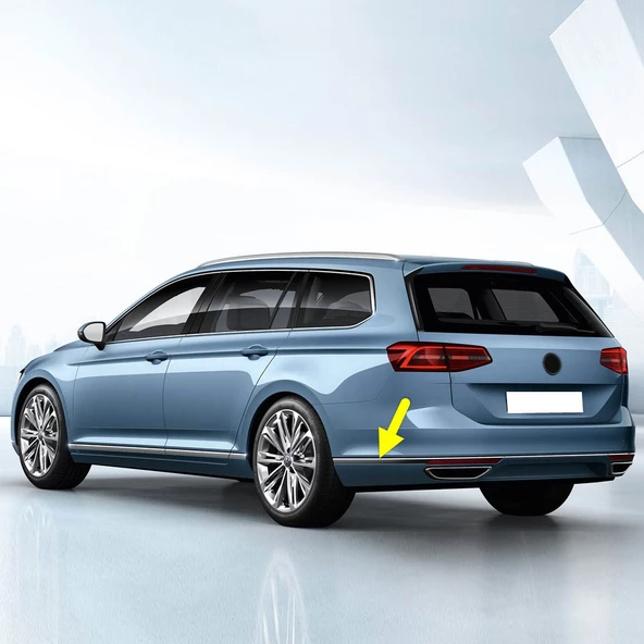 VW Passat B8 Variant SW 2015-2019 Arka Tampon Sol Köşe Kromaj Çıta ürün görseli 1
