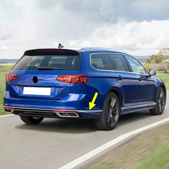 VW Passat B8.5 Variant SW 2020-2023 Arka Tampon Sağ Köşe Kromaj Çıta ürün görseli 1