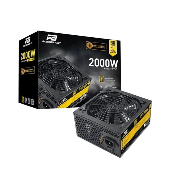 PowerBoost BST-ATX2000 2000w 14cm SİYAH fan, Mining ATX PSU (Retail) JPSU-BST-ATX2000 ürün görseli 1