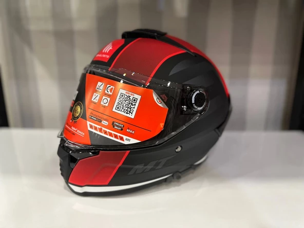 KASK MT THUNDER 4 SV TEARS B5 MAT SİYAH/KIRMIZI ürün görseli 1