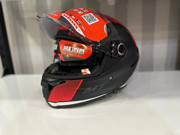 KASK MT THUNDER 4 SV TEARS B5 MAT SİYAH/KIRMIZI - Resim 2