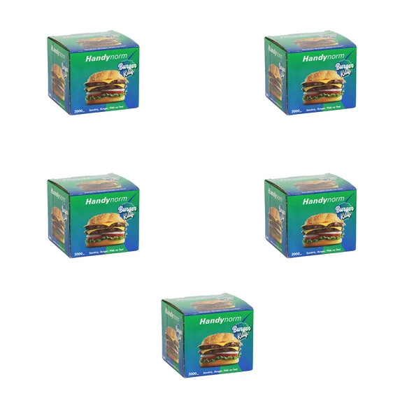 Handynorm Hamburger Burger Pide Tost Sandviç Kılıfı Poşeti - 12.5x12.5 Cm. - 2000 Adetlik 5 Kutu ürün görseli 1