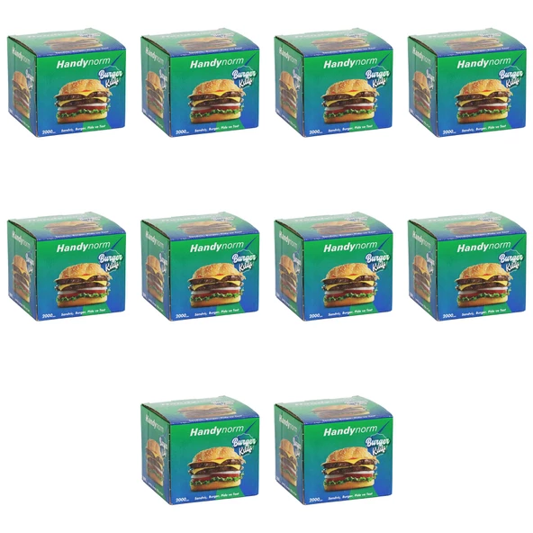 Handynorm Hamburger Burger Pide Tost Sandviç Kılıfı Poşeti - 12.5x12.5 Cm. - 2000 Adetlik 10 Kutu ürün görseli 1