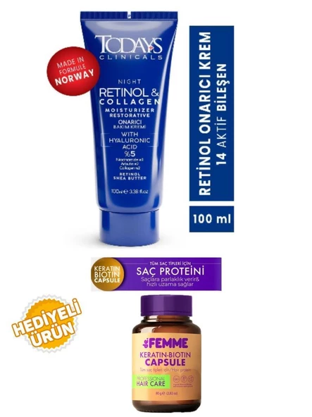 Todays Clinicals Onarıcı Krem 100ml+De femme Saç Proteini Hediyeli ürün görseli 1