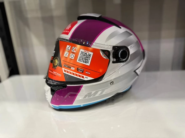 KASK MT THUNDER 4 SV TEARS C8 PARLAK İNCİ BEYAZ/PEMBE ürün görseli 1