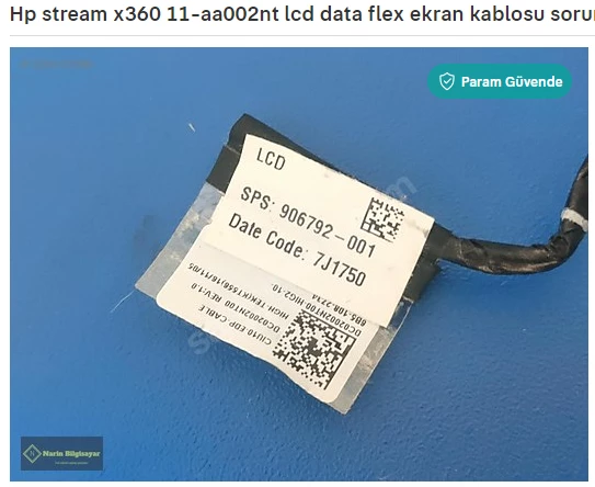 Hp stream x360 11-aa002nt lcd data flex ekran kablosu sorunsuz - Resim 2