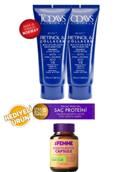 Todays Clinicals Onarıcı Krem 100ml 2 Adet+De femme Saç Proteini Hediyeli ürün görseli 1