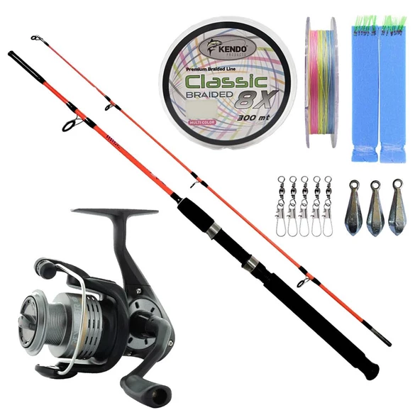 YekOutdoor Bot-Tekne Olta Seti Kendo Holiday Boat 2.10m 100-250gr 2 Parça Olta Kamışı&Okuma Revenger RV-40 FD Olta Makinesi ürün görseli 1