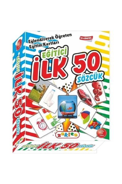 DESİNGSHOP İlk 50 Sözcük - Zeka Kartları - Eğitici Kartlar ürün görseli 1