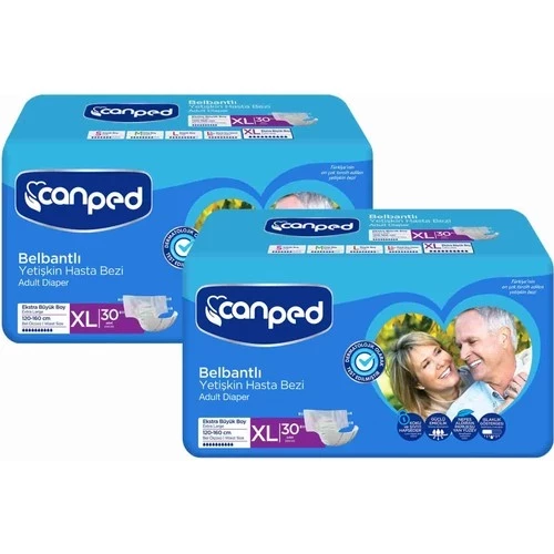 Canped Tekstil Yüzeyli Belbantlı Ekstra Büyük Boy XL 30'lu 2 Adet Hasta Bezi ürün görseli 1