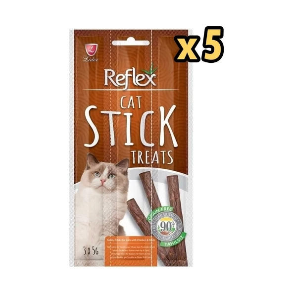 Reflex Tavuklu Ördekli Kedi Ödül Çubuğu 5 gr x 3 x 5 Adet ürün görseli 1