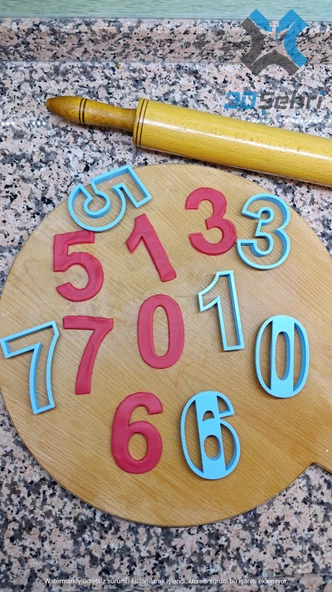Eğitici Rakam Kurabiye Kalıbı ve Şeker Hamuru Seti 0 dan 9 a ürün görseli 1