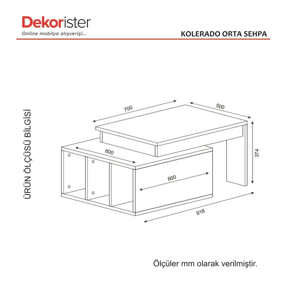 Kolerado Orta Sehpa Kumtaşı - Traverten - Resim 8