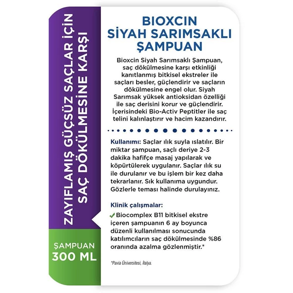 Bioxcin Siyah Sarımsak Şampuanı 300ml - Resim 6