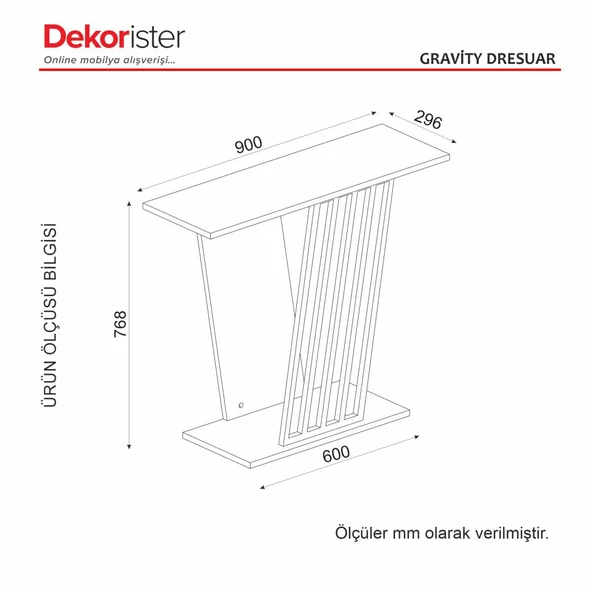 Dekorister Gravity Dresuar Siyah - Traverten - Resim 8