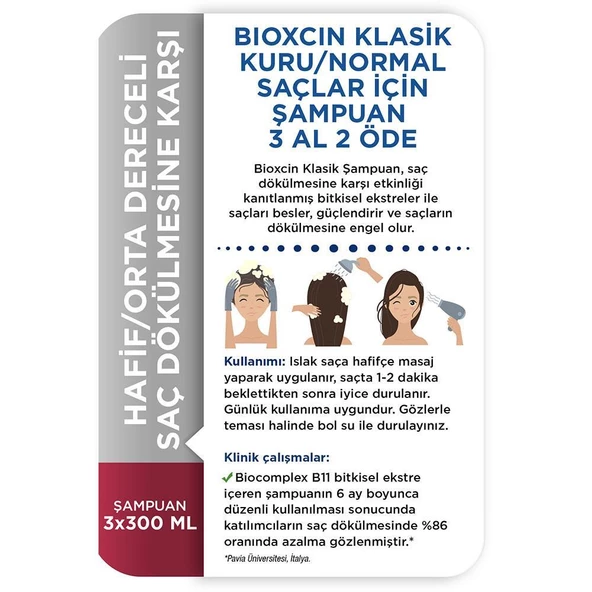 Bioxcin Genesis Şampuan 3 Al 2 Öde / Kuru-Normal Saçlar İçin 300 ml - Resim 4
