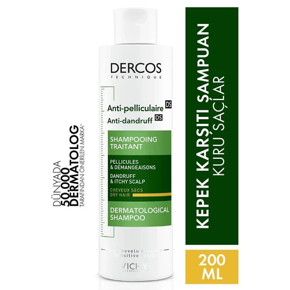 Vichy Dercos Anti Pelliculaire Kuru ve Kepekli Saçlar için Şampuan 200ml ürün görseli 1