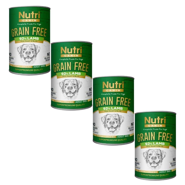 Nutri Canin 400Gr %92 Kuzu Etli Tatlı Patatesli Hipo Alerjenik Tahılsız 4Adet Yaş Köpek Maması ürün görseli 1