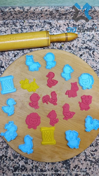 Çiftlik Kurabiye Kalıbı ve Şeker Hamuru Kalıbı Seti 11 Adet - 5 CM ürün görseli 1