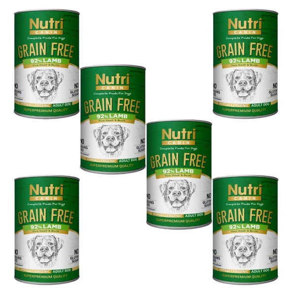 Nutri Canin 400Gr %92 Kuzu Etli Tatlı Patatesli Hipo Alerjenik Tahılsız 6Adet Yaş Köpek Maması ürün görseli 1