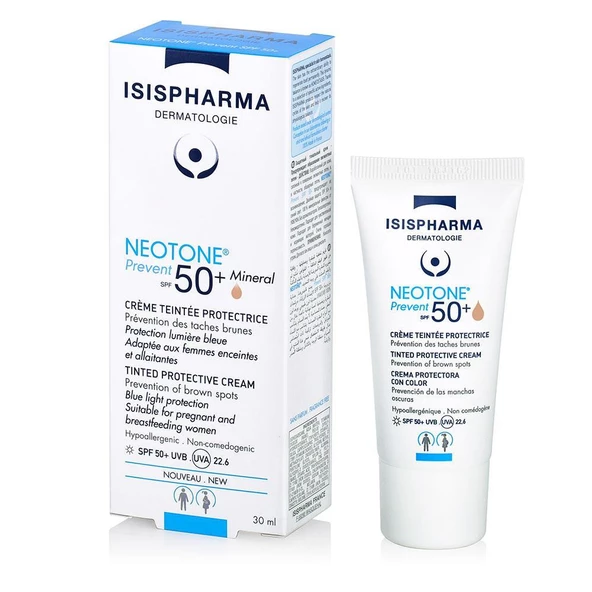 Isis Pharma Neotone Prevent Tinted SPF50+ Renkli Güneş Kremi Orta Ton 30ml ürün görseli 1